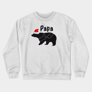 Papa Bear Shirt Christmas Pajamas Matching Santa Hat Lights Crewneck Sweatshirt